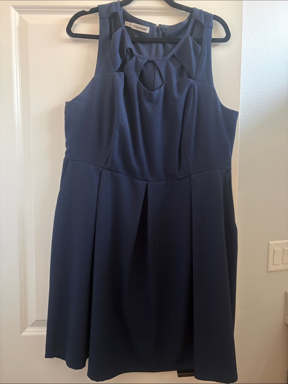 Maurices Navy Cutout Fit-and-Flare Midi Dress